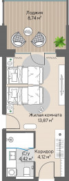 1 к. квартира, Шермонт 1 очередь, ул. Весенняя, д. 62,  кв. 541, пд.1, эт. 5/10, 26.78 м², 12 464 000 ₽, (465 422 ₽/м²)