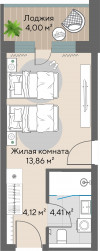 1 к. квартира, Шермонт 1 очередь, ул. Весенняя, д. 62,  кв. 606, пд.1, эт. 6/10, 24.39 м², 11 692 000 ₽, (479 377 ₽/м²)