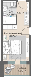 1 к. квартира, Шермонт 1 очередь, ул. Весенняя, д. 62,  кв. 521, пд.1, эт. 5/10, 24.41 м², 11 359 000 ₽, (465 342 ₽/м²)