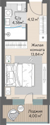 1 к. квартира, Шермонт 1 очередь, ул. Весенняя, д. 62,  кв. 518, пд.1, эт. 5/10, 24.49 м², 11 275 000 ₽, (460 392 ₽/м²)