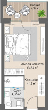 1 к. квартира, Шермонт 1 очередь, ул. Весенняя, д. 62,  кв. 605, пд.1, эт. 6/10, 24.49 м², 11 178 000 ₽, (456 431 ₽/м²)