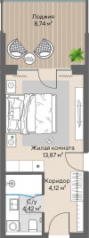 1 к. квартира, Шермонт 1 очередь, ул. Весенняя, д. 62,  кв. 502, пд.1, эт. 5/10, 26.78 м², 12 464 000 ₽, (465 422 ₽/м²)