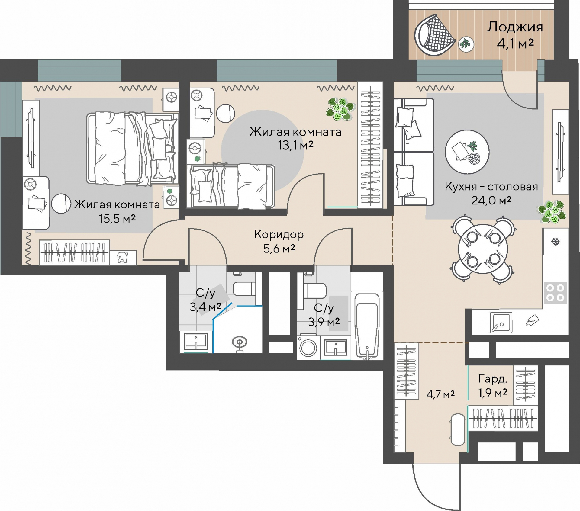 2 к. квартира, пр-кт Космонавтов 108, 6 квартал,жилой дом №1, кв. 69, пд.1, эт. 9/30, 74,2 м², 10 921 000 ₽, 147 183 ₽/м²