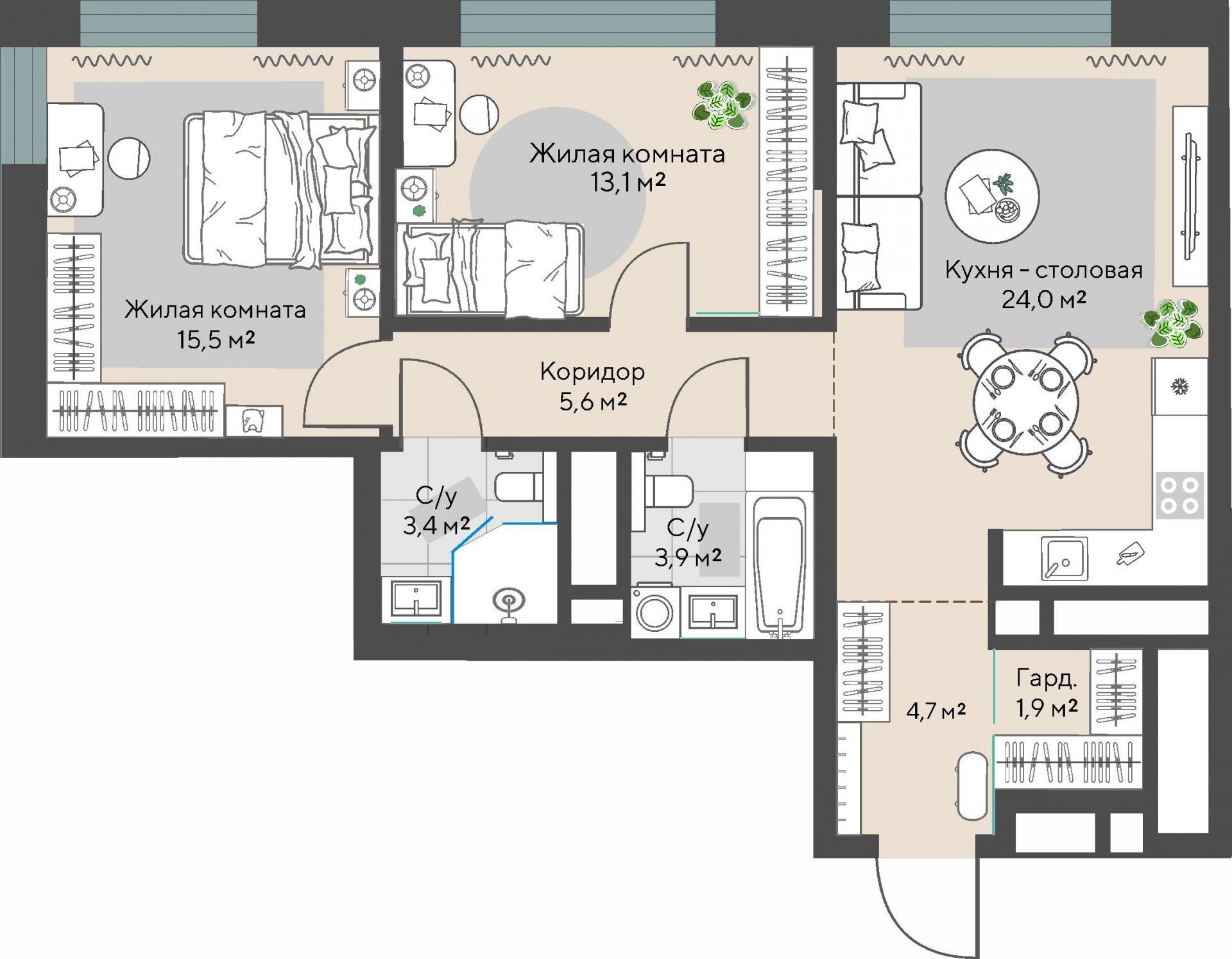 2 к. квартира, пр-кт Космонавтов 108, 6 квартал,жилой дом №1, кв. 96, пд.1, эт. 12/30, 72,1 м², 10 157 000 ₽, 140 874 ₽/м²