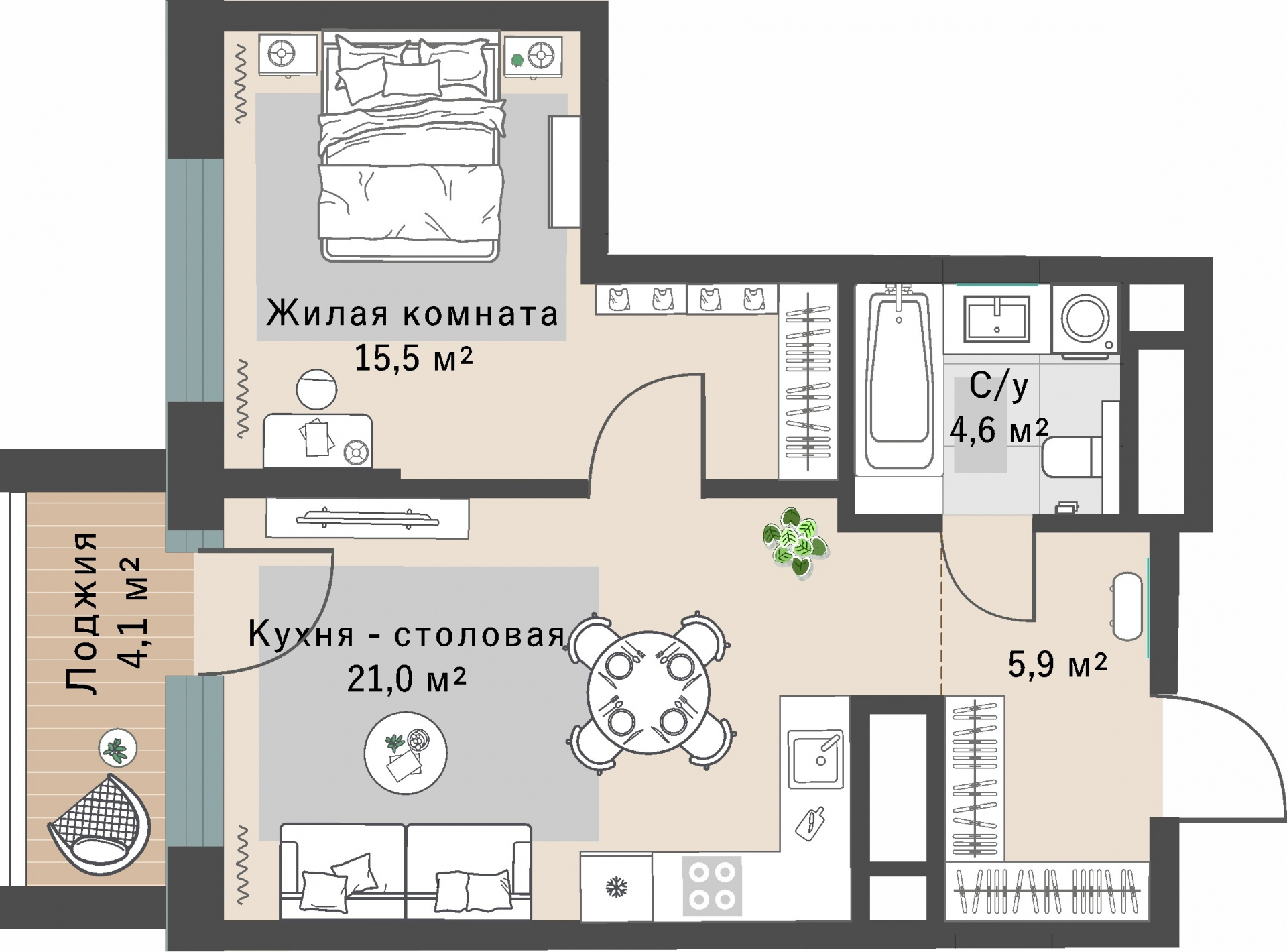1 к. квартира, ЖК «Изумрудный бор» 6 квартал_1 строительства_подэтап 1.2 очередь, пр-кт Космонавтов, д. 108,  кв. 163, пд.1, эт. 20/29, 49,1 м², 8 125 000 ₽, 165 479 ₽/м²
