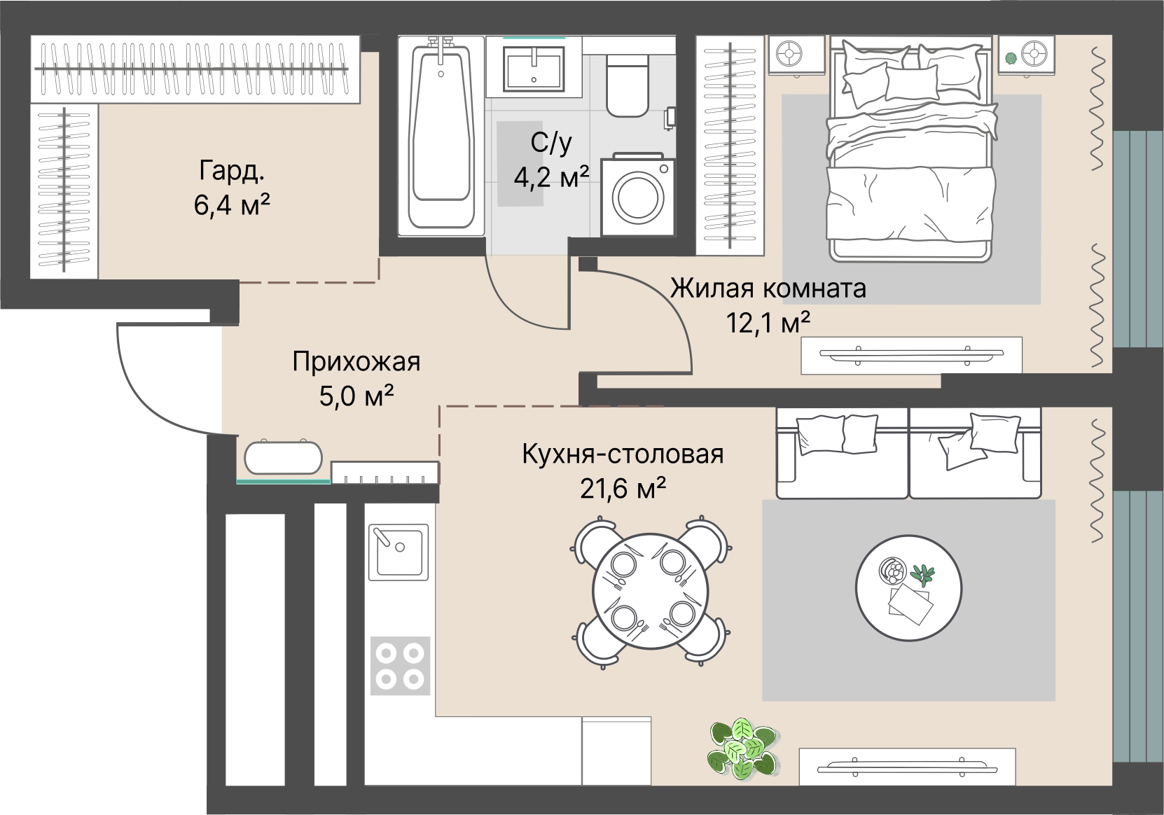 1 к. квартира, «Уралмаш_Дом №1» 1 этап строительства_секция  С1 очередь, пр-кт Космонавтов, д. 25(Уралмаш),  кв. 2, пд.1, эт. 3/29, 49,3 м², 10 040 000 ₽, 203 651 ₽/м²