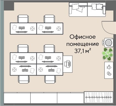 Коммерческий объект, 37,1 м², 17 203 418 ₽, 463 704 ₽/м², г. Екатеринбург, ул. Татищева, д. 1,  Офис 16.08, этаж: 16/25