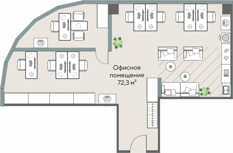 Коммерческий объект, 72,3 м², 30 872 678 ₽, 427 008 ₽/м², г. Екатеринбург, ул. Татищева, д. 1,  Офис 08.10, этаж: 8/25