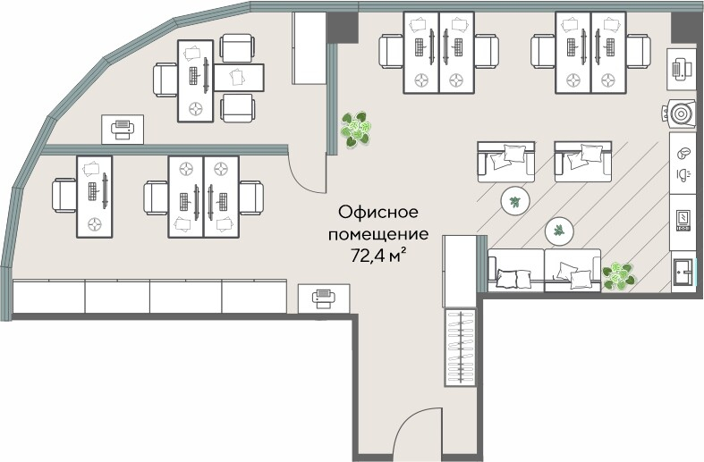 Коммерческий объект, 72,4 м², 32 364 538 ₽, 447 024 ₽/м², г. Екатеринбург, ул. Татищева, д. 1,  Офис 16.10, этаж: 16/25