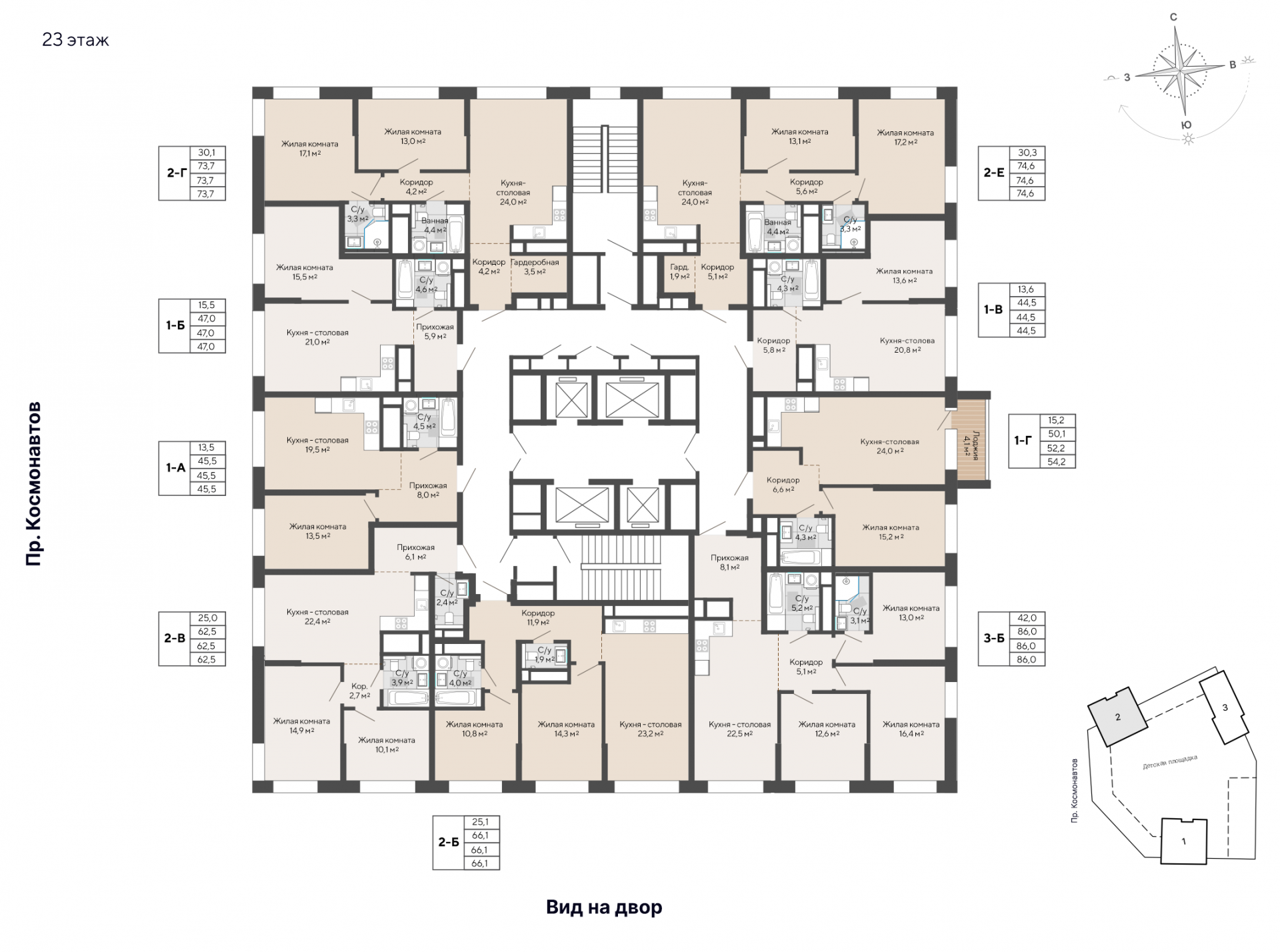 3 к. квартира, ЖК «Изумрудный бор» 6 квартал_1 строительства_подэтап 1.2 очередь, пр-кт Космонавтов, д. 108,  кв. 186, пд.1, эт. 23/29, 86 м², 12 855 000 ₽, 149 477 ₽/м²