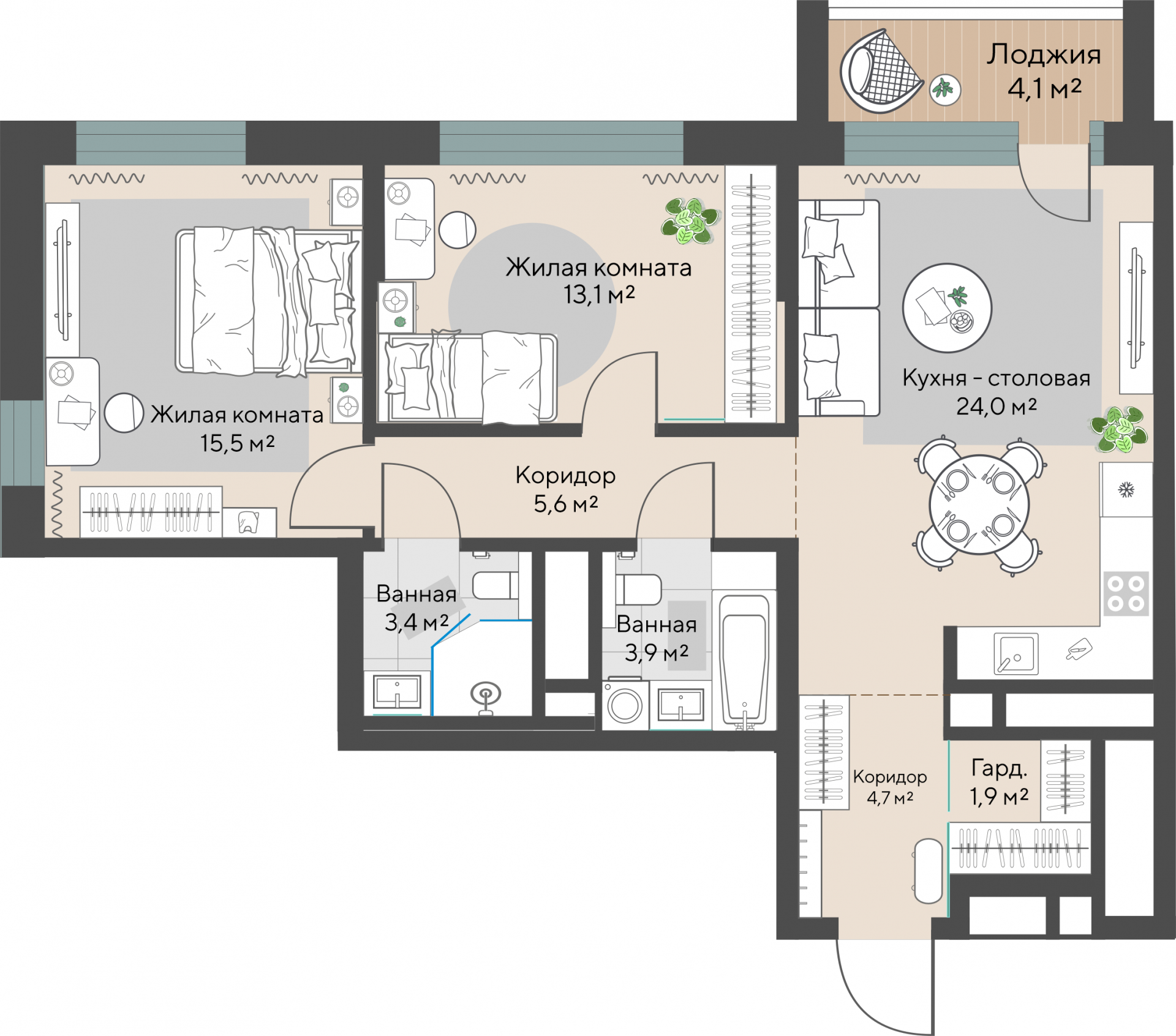 2 к. квартира, пр-кт Космонавтов 108, 6 квартал,жилой дом №1, кв. 231, пд.1, эт. 27/30, 74,2 м², 11 379 000 ₽, 153 356 ₽/м²