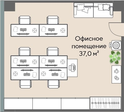 Коммерческий объект, 37 м², 16 169 592 ₽, 437 016 ₽/м², г. Екатеринбург, ул. Татищева, д. 1,  Офис 04.08, этаж: 4/25