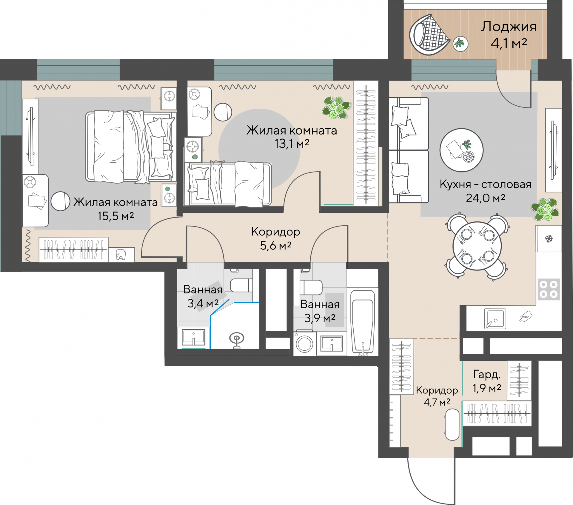 2 к. квартира, пр-кт Космонавтов 108, 6 квартал,жилой дом №1, кв. 69, пд.1, эт. 9/30, 74,2 м², 11 031 000 ₽, 148 666 ₽/м²