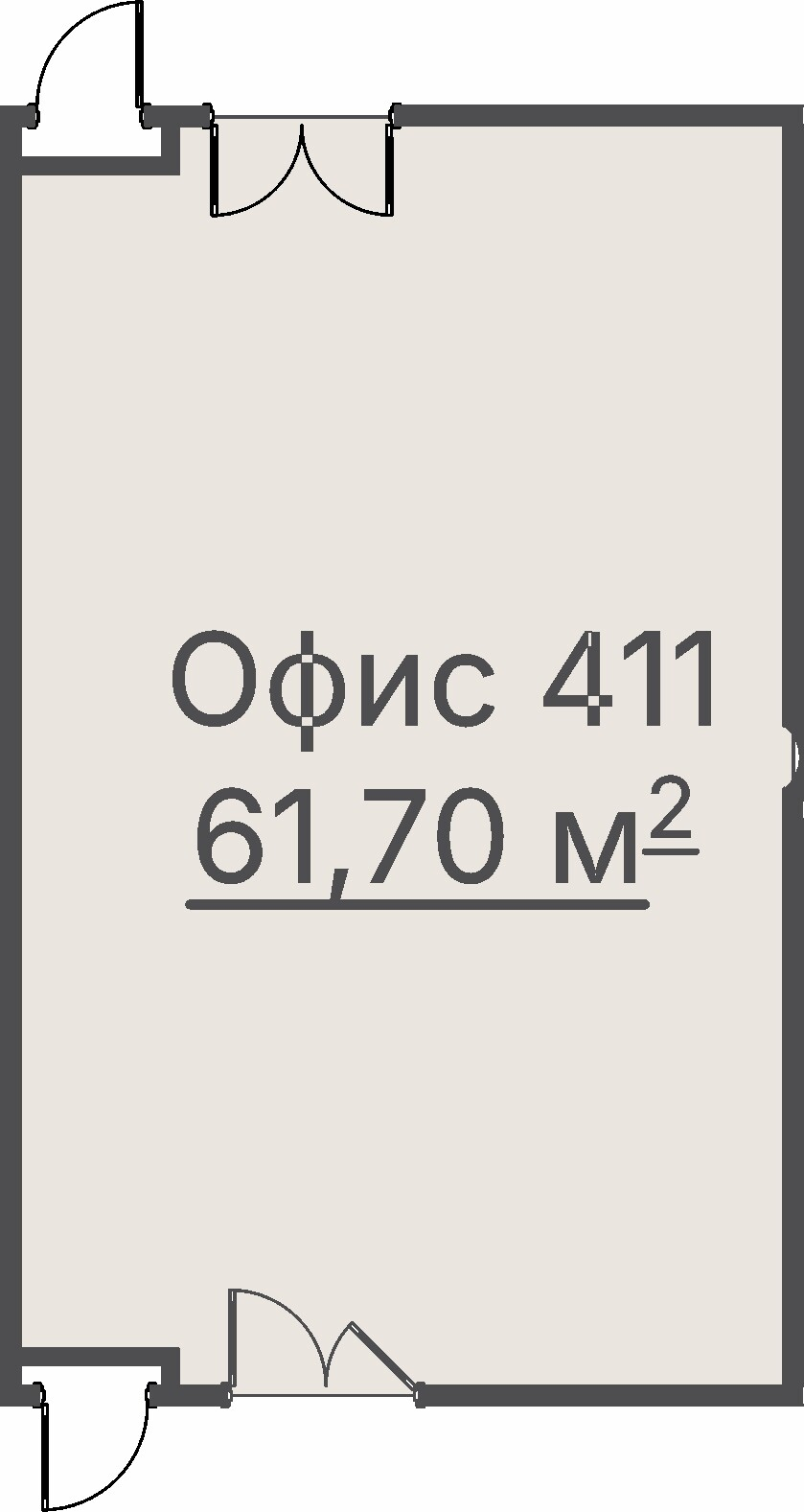 Коммерческий объект, 61,7 м², 27 827 000 ₽, 451 005 ₽/м², г. Екатеринбург, ул. Челюскинцев, д. 44,  №411, («Офисный центр на Челюскинцев»), этаж: 4/23