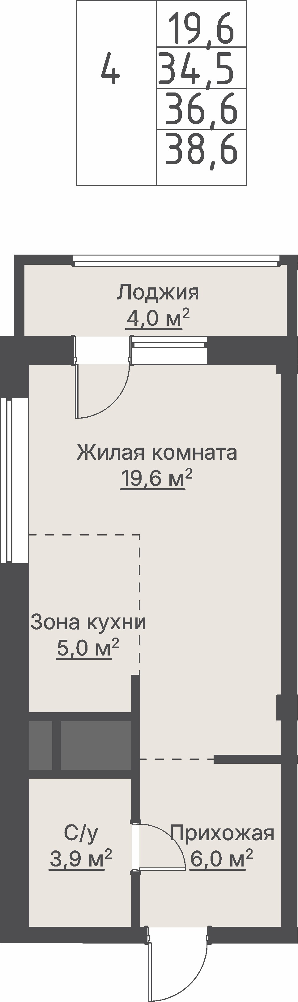 1 к. квартира, «Секция 1.4_Кедровый», ул. Кедровая,  кв. 1-1.1-2-4, пд.1, эт. 2/8, 36,5 м², 9 910 000 ₽, 271 507 ₽/м²