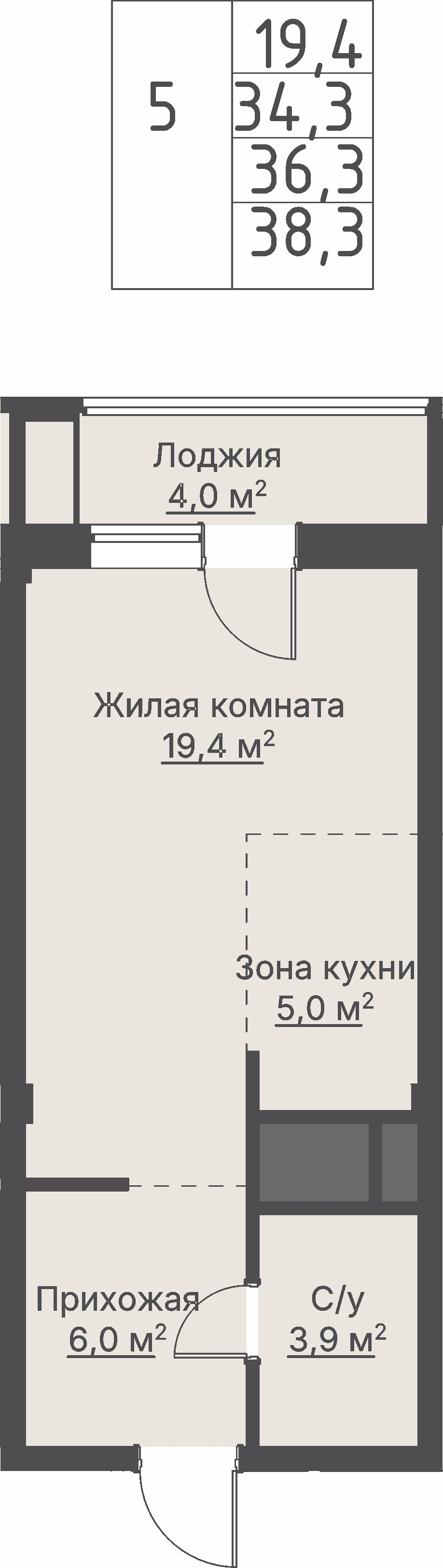 1 к. квартира, «Секция 1.4_Кедровый», ул. Кедровая,  кв. 1-1.1-2-5, пд.1, эт. 2/8, 36,3 м², 9 860 000 ₽, 271 625 ₽/м²