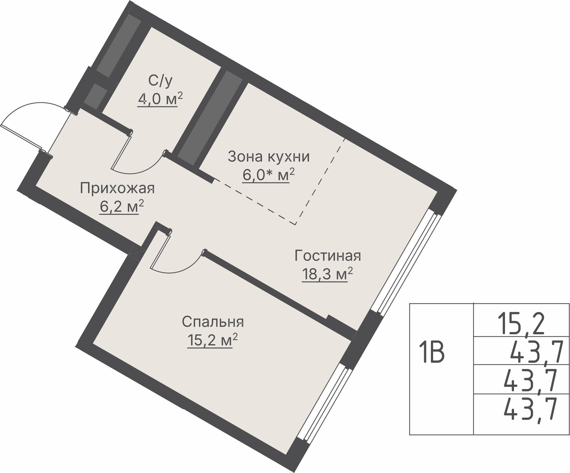 1 к. квартира, ЖК «Никольский» 2 очередь, ул. Белинского, д. 109/5,  кв. К4-16-7, пд.4, эт. 16/27, 43,7 м², 12 027 000 ₽, 275 217 ₽/м²