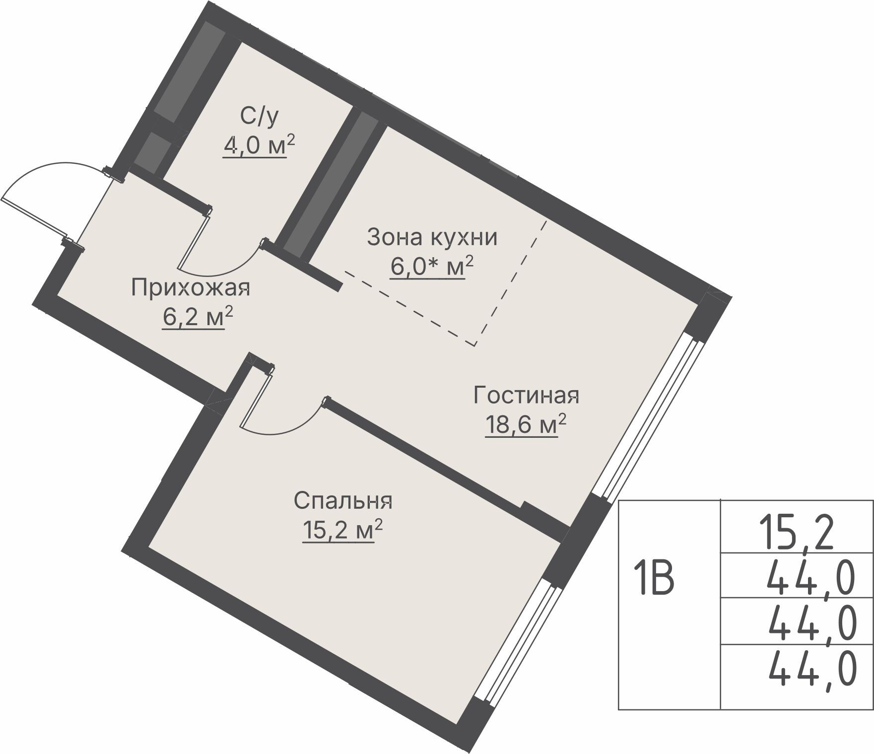 1 к. квартира, ЖК «Никольский» 2 очередь, ул. Белинского, д. 109/5,  кв. К4-8-7, пд.4, эт. 8/27, 44 м², 11 932 000 ₽, 271 182 ₽/м²