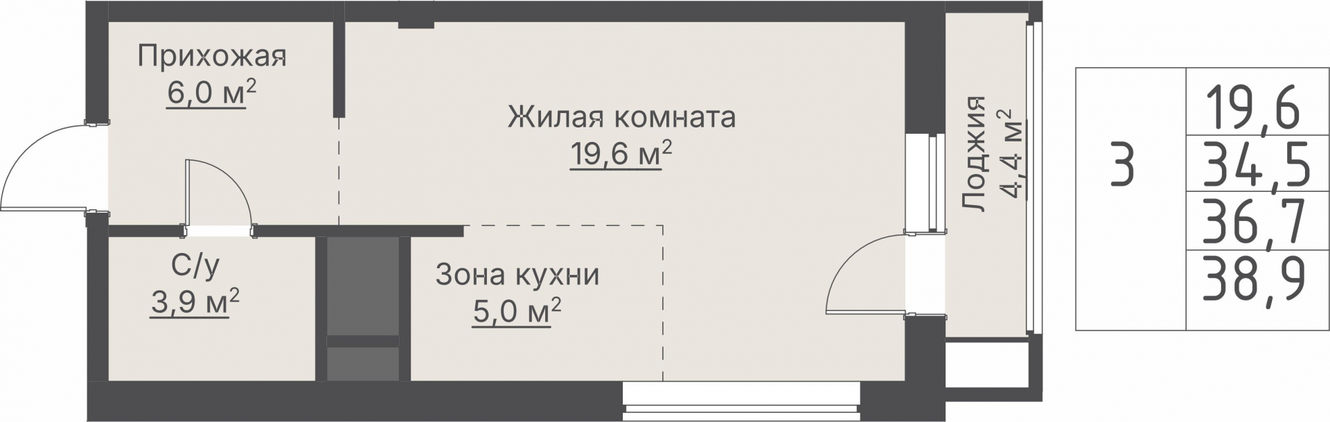 1 к. квартира, «Кедровый_Дом №2», ул. Кедровая,  кв. 1-1.2-3-3, пд.1, эт. 3/8, 36,7 м², 10 810 000 ₽, 294 550 ₽/м²